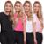 Kit 4 Blusas Cropped Femininas Dry Academia Manga Curta Proteção UV Treino Fitness Corrida Básica - Preto+Rosa