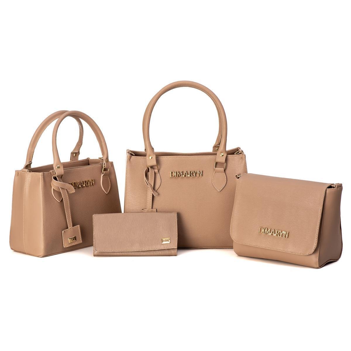 Kit 4 Bolsas Femininas Grande, Média, Baú + Carteira Menor preço em Kit 4 Bolsas Femininas Grande, Média, Baú + Carteira