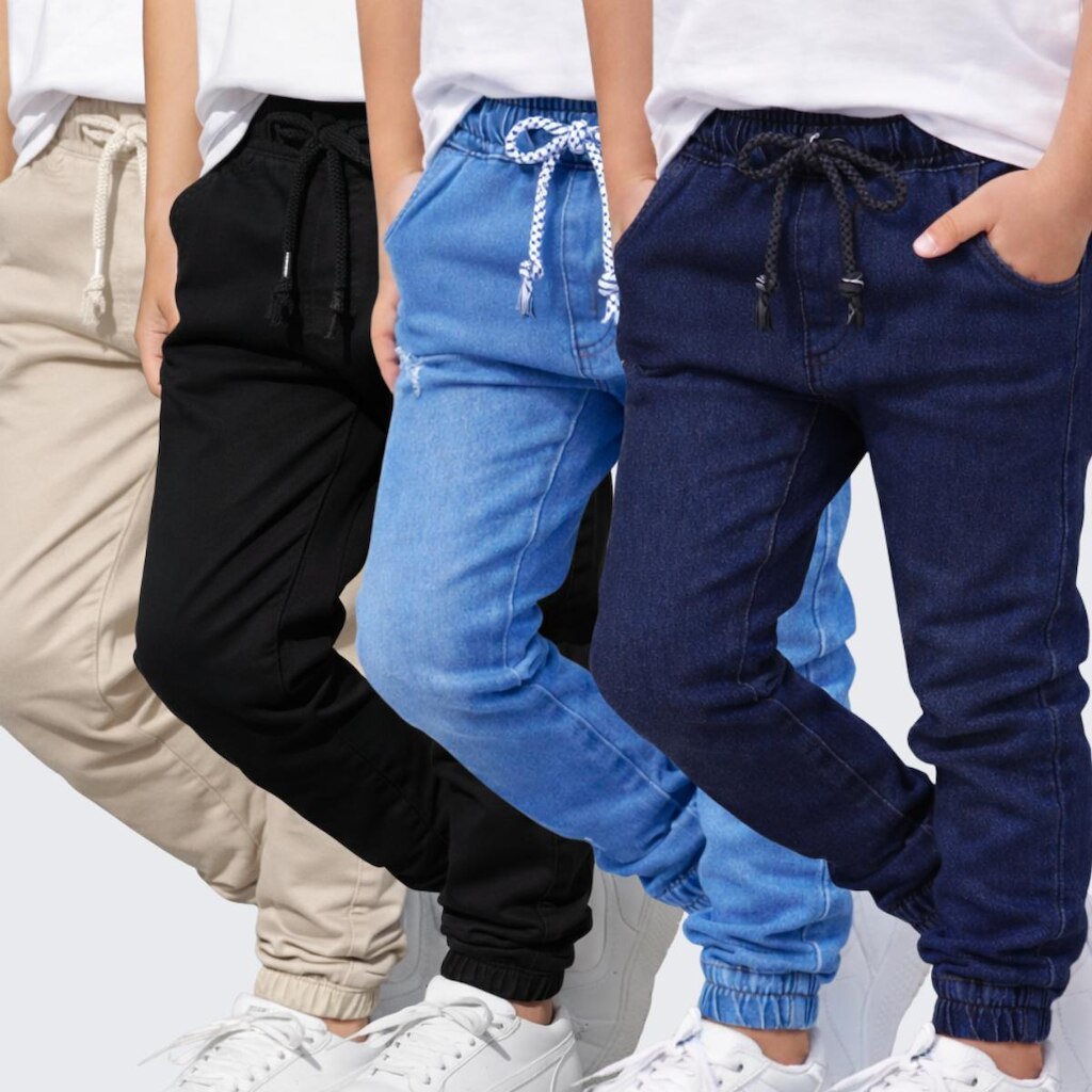 Kit 4 Calça Jogger Infantil Menino