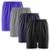 Kit 4 Calção Short Futebol Basquete Vôlei Bermuda Dry Treino Academia - Preto+Marinho