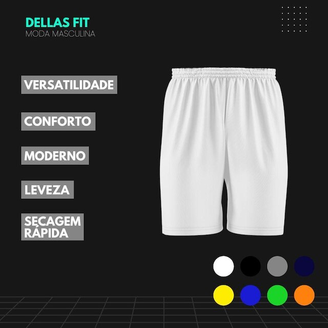 Kit 4 Calção Short Futebol Basquete Vôlei Bermuda Dry Treino Academia