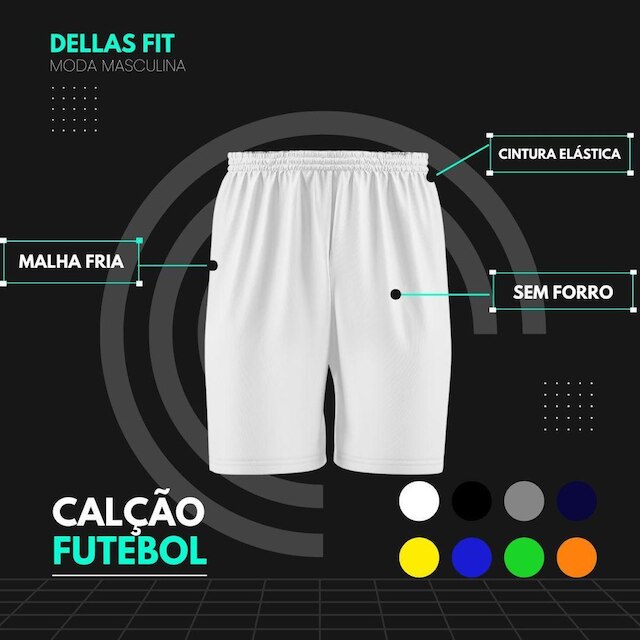 Kit 4 Calção Short Futebol Basquete Vôlei Bermuda Dry Treino Academia
