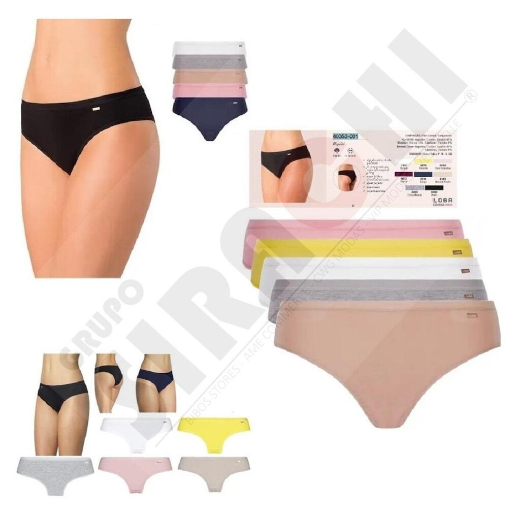 KIT 4 CALCINHAS LUPO BIQUINI ALGODÃO COTTON 40353
