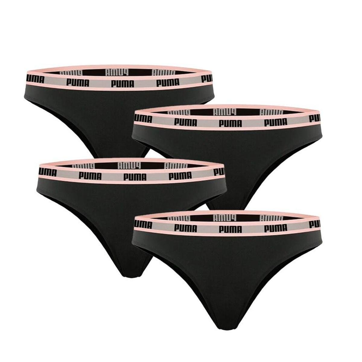 Kit 4 Calcinhas Puma Biquíni Bodywear Feminino - Preto+Rosa Menor preço em Kit 4 Calcinhas Puma Biquíni Bodywear Feminino - Preto+Rosa