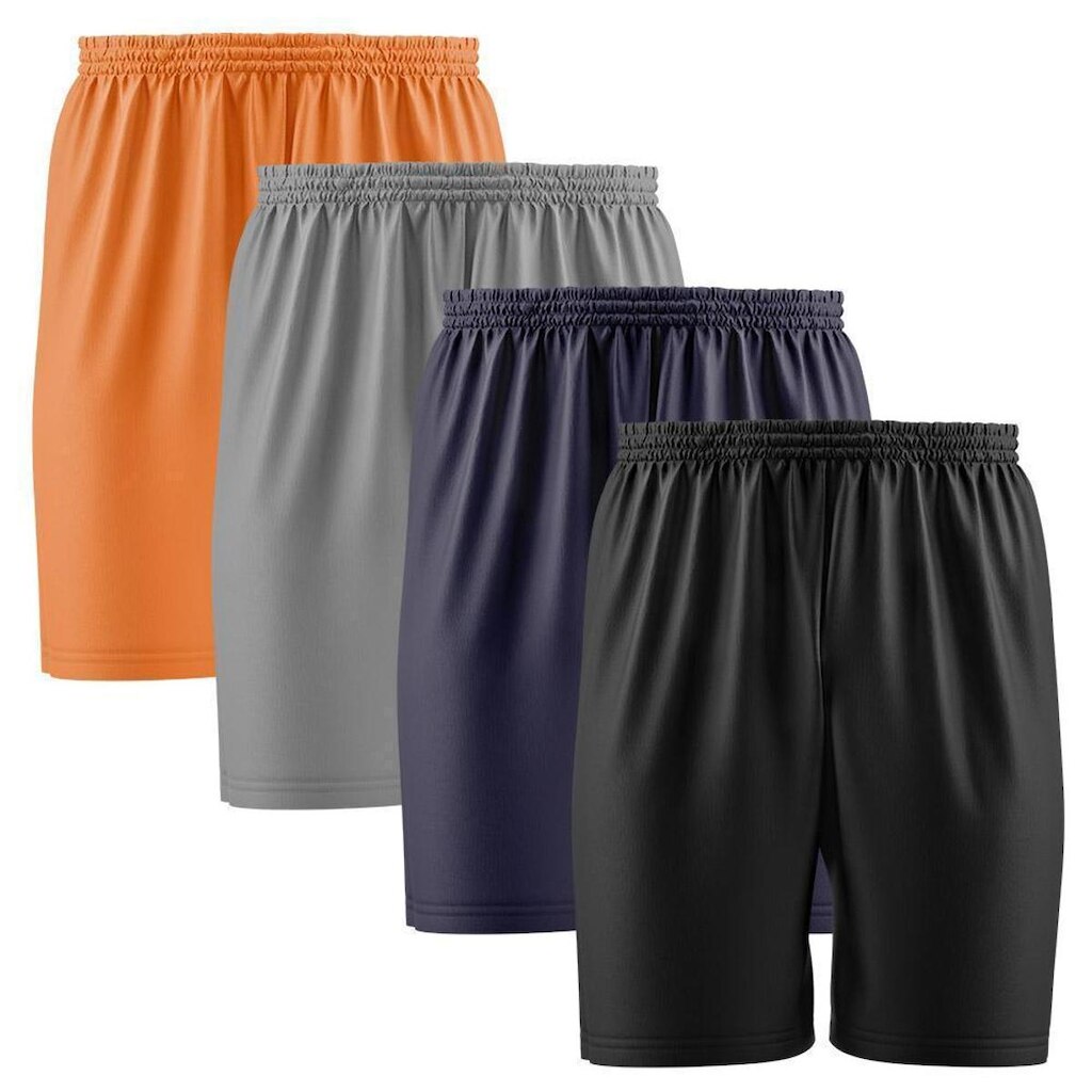 Kit 4 Calção Short Futebol Basquete Vôlei Bermuda Dry Treino Academia