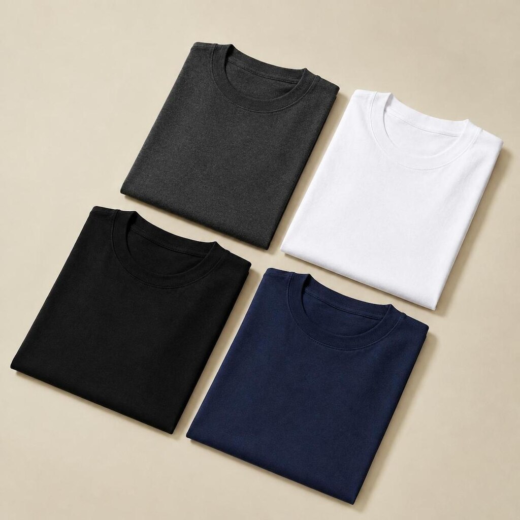 Kit 4 Camiseta Masculina Básica Algodão