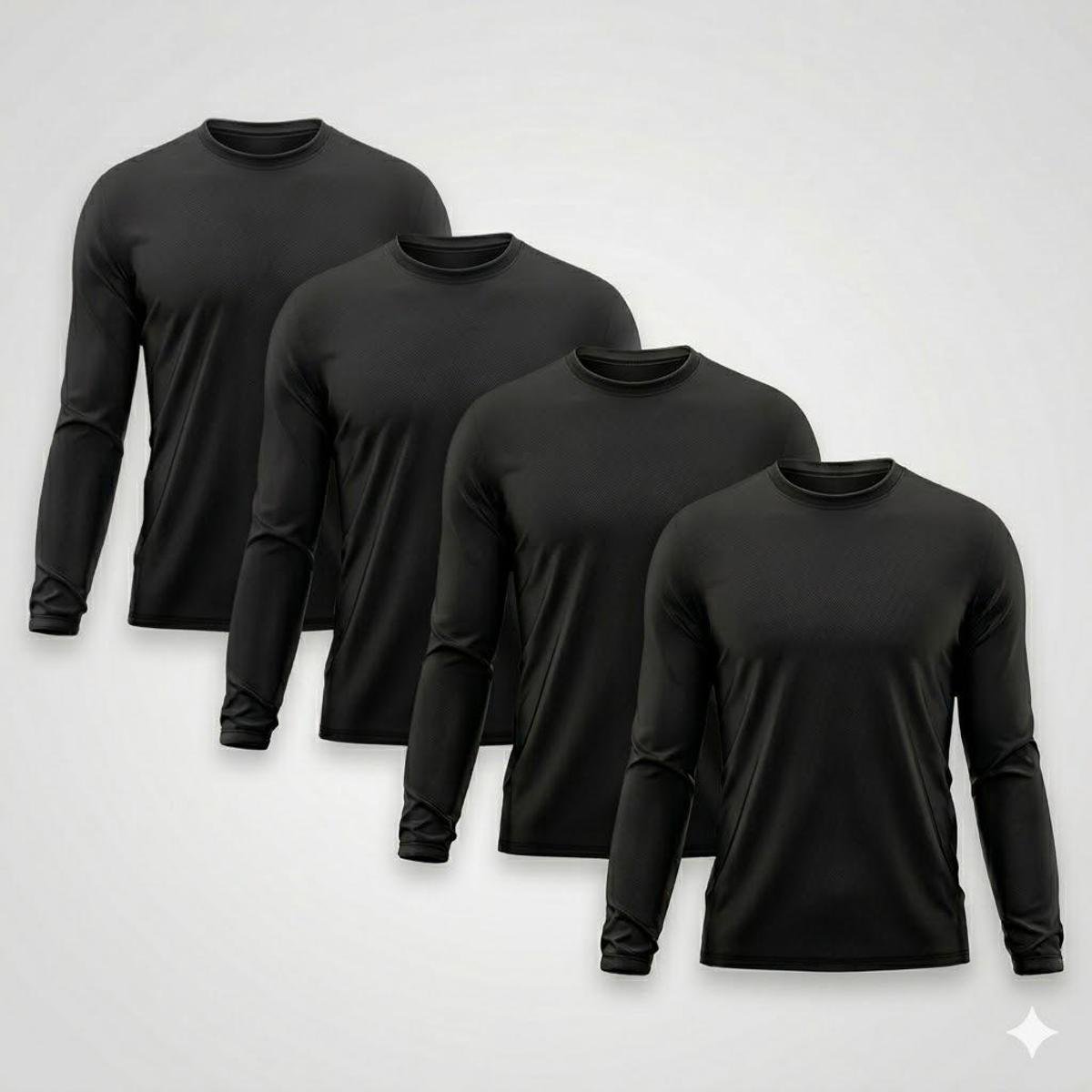Kit 4 Camiseta Masculina Segunda Pele Proteção Solar UV Térmica Praia Manga Longa Blusa Camisa Menor preço em Kit 4 Camiseta Masculina Segunda Pele Proteção Solar UV Térmica Praia Manga Longa Blusa Camisa