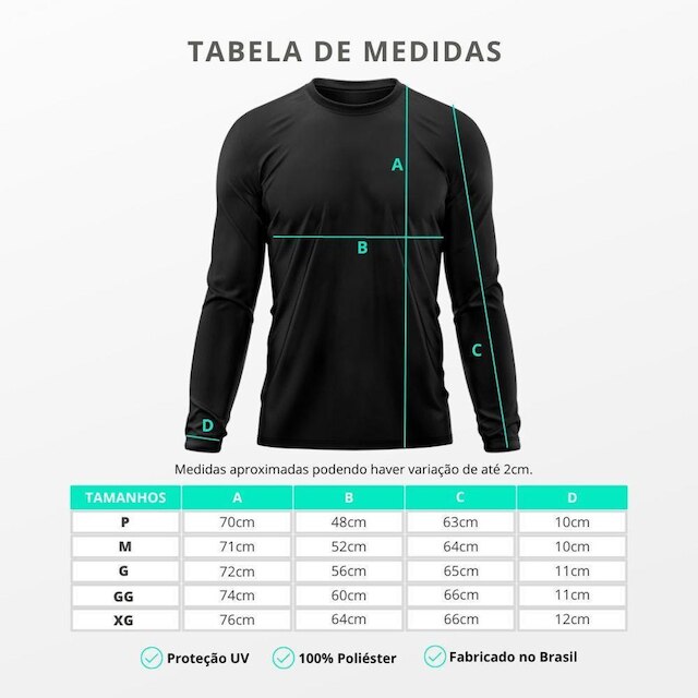 Kit 4 Camiseta Masculina Segunda Pele Proteção Solar UV Térmica Praia Manga Longa Blusa Camisa