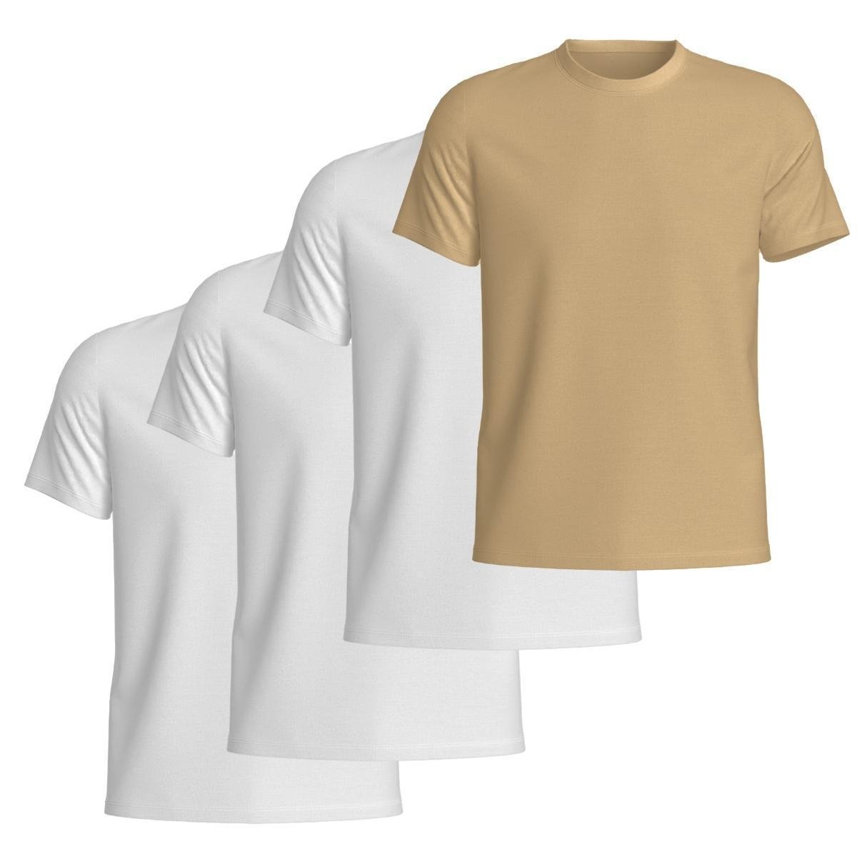 Kit 4 Camisetas Basicas Gola Redonda Lisa Camisa Masculina de Algodão