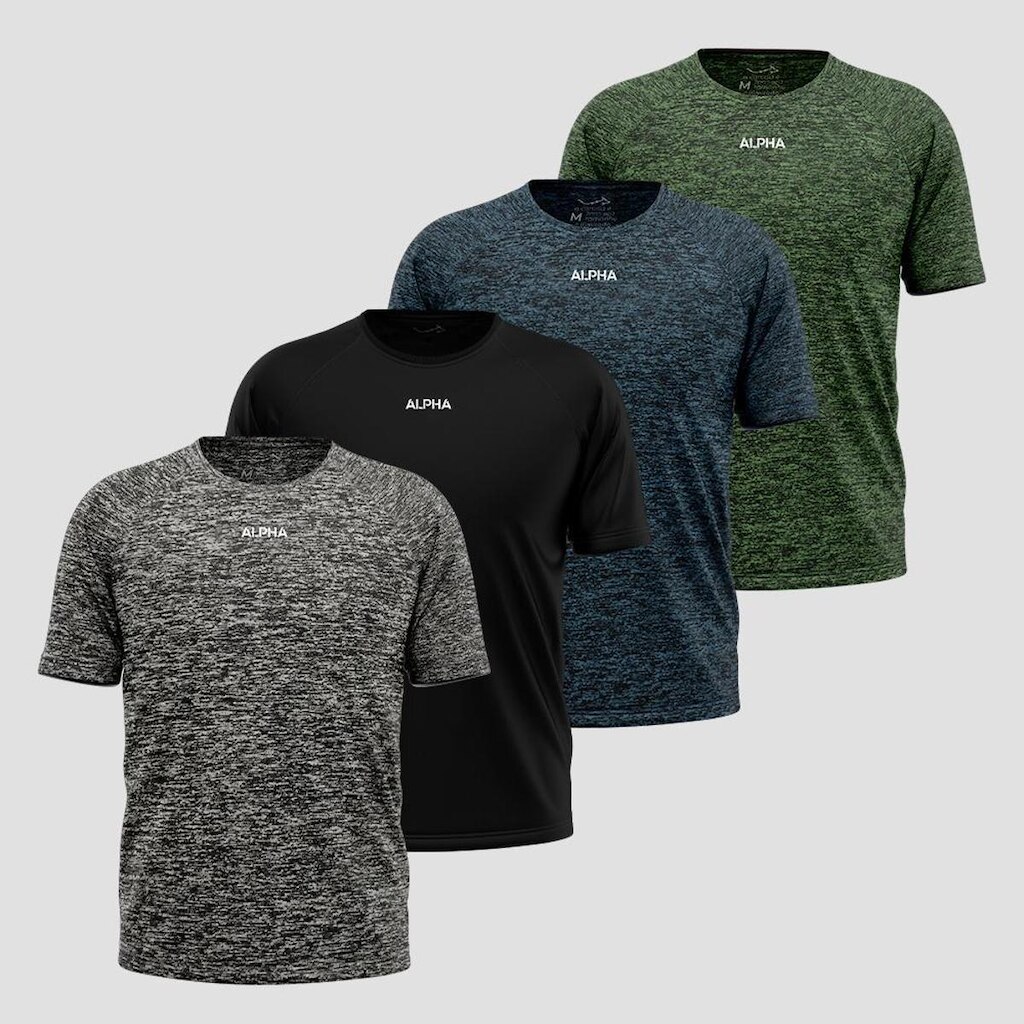 Kit 4 Camisetas Dry Alpha Masculina