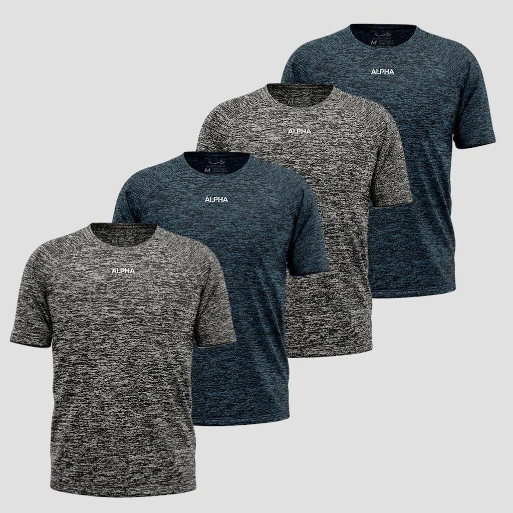 Kit 4 Camisetas Dry Alpha Masculina