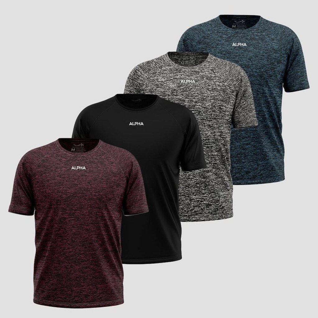 Kit 4 Camisetas Dry Alpha Masculina