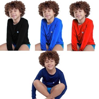 Kit 4 Camisetas Infantil Dmr Onlinee Térmica Uv50+ Proteção Solar Masculina