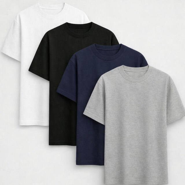 Kit 4 Camisetas Lisa 100 Algodão Masculina Comfort Premium