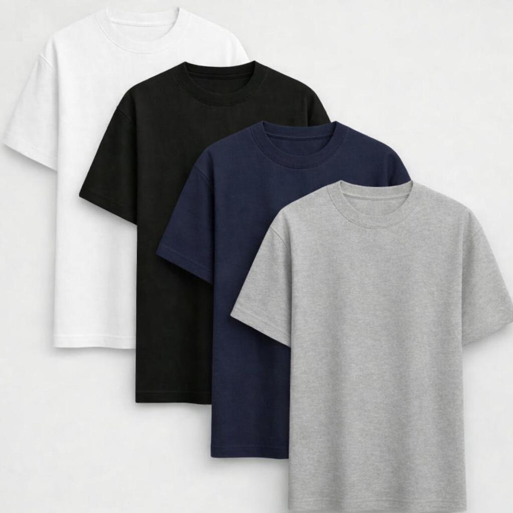 Kit 4 Camisetas Lisa 100 Algodão Masculina Comfort Premium