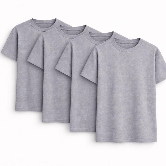 Kit 4 Camisetas Lisa 100 Algodão Masculina Comfort Premium