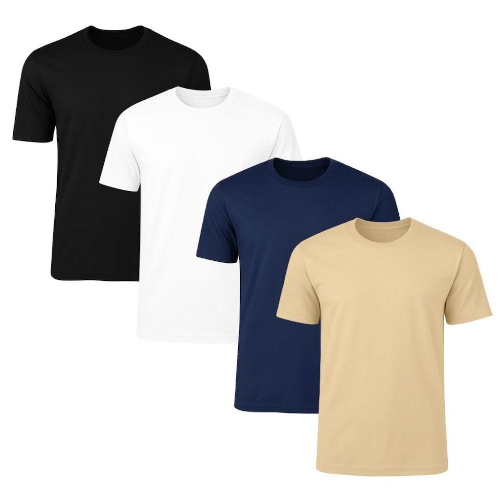 Kit 4 Camisetas Masculina Lisa Básica 100% Algodão Casual Dia a Dia Confortável Combina com Tudo