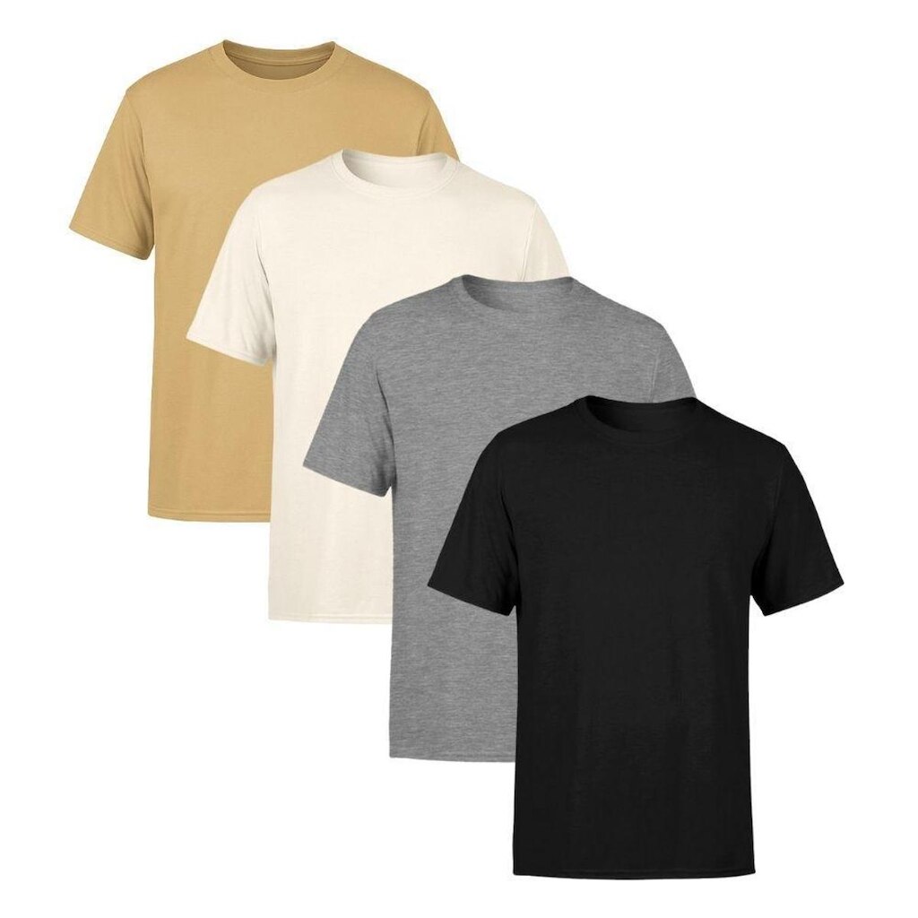 Kit 4 Camisetas Masculina Lisa Premium 100% Algodão Básica Casual Dia a Dia Confortável