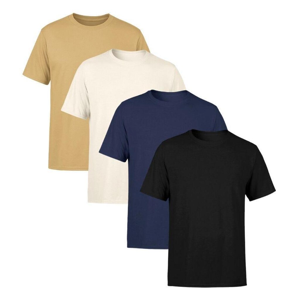 Kit 4 Camisetas Masculina Lisa Premium 100% Algodão