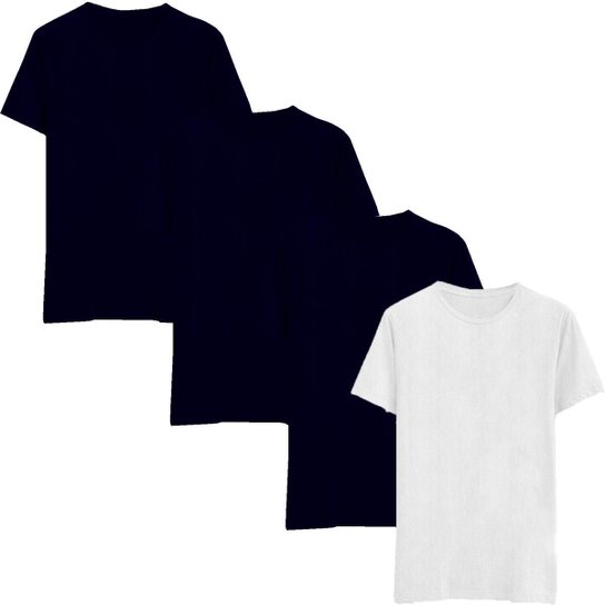 Kit 4 Camisetas Masculina Moda Básica Premium Confortável