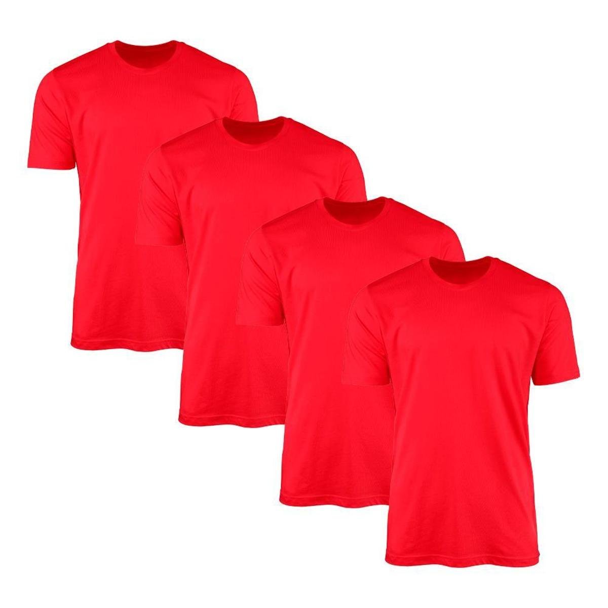 Kit 4 Camisetas SSB Brand Masculina Lisa Básica 100% Algodão - Vermelho Menor preço em Kit 4 Camisetas SSB Brand Masculina Lisa Básica 100% Algodão - Vermelho