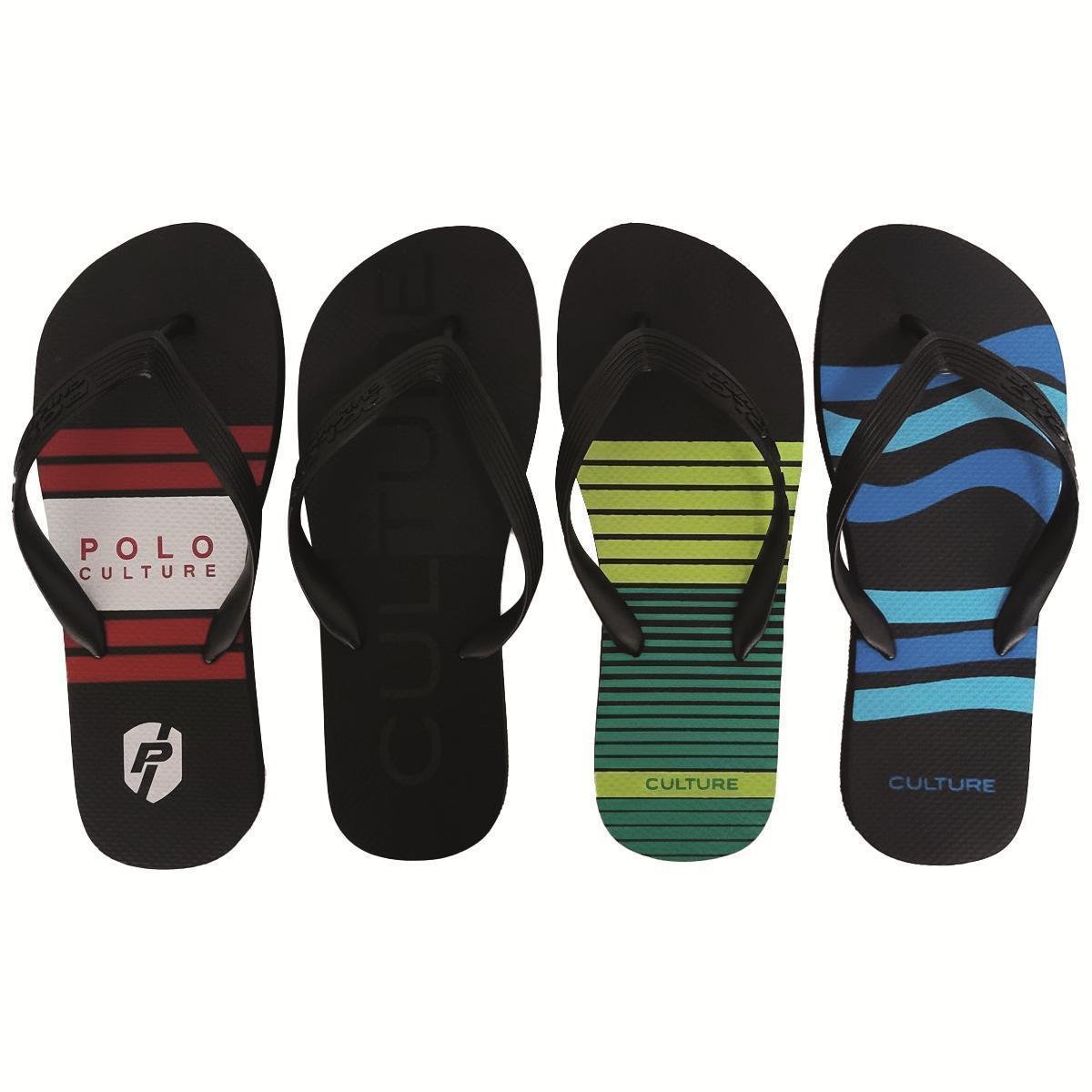 Kit 4 Chinelo Borracha Polo Culture Estampado Antiderrapante Masculino é ruim? Kit 4 Chinelo Borracha Polo Culture Estampado Antiderrapante Masculino é boa?