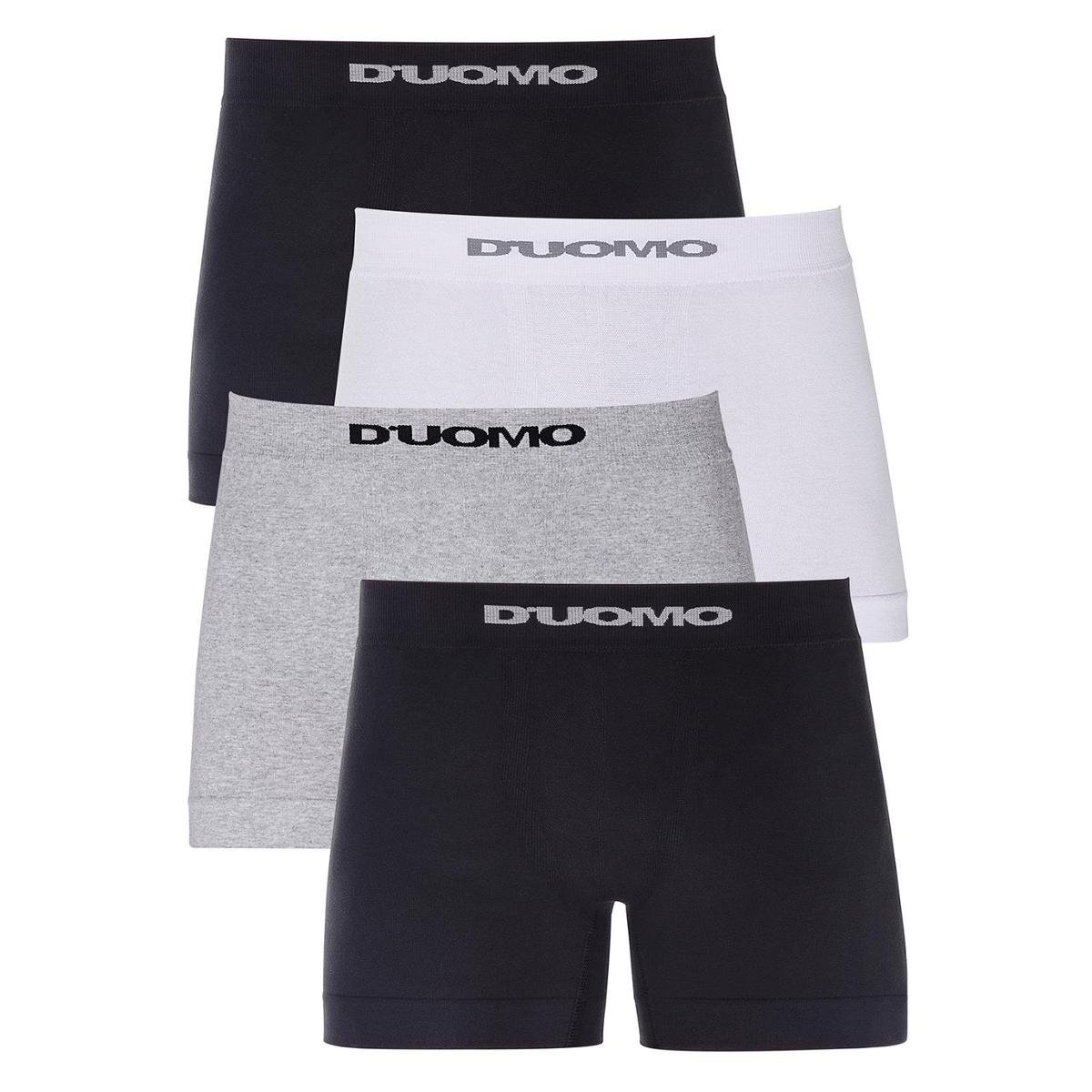 Kit 4 Cueca Boxer Duomo Sem Costura Algodão Masculina - Branco+Preto Menor preço em Kit 4 Cueca Boxer Duomo Sem Costura Algodão Masculina - Branco+Preto