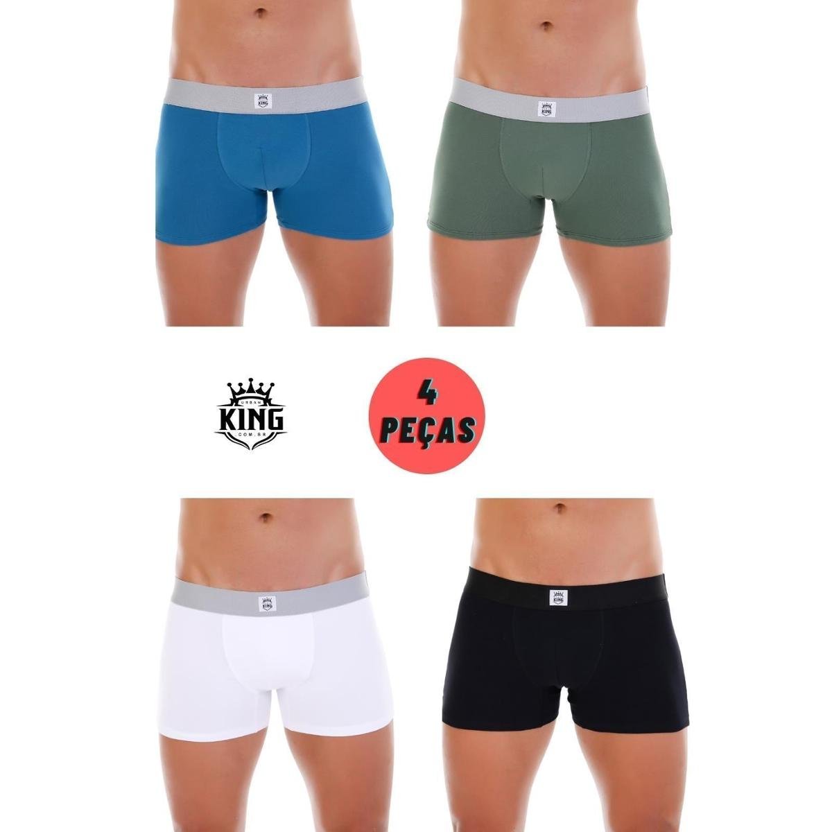 Kit 4 Cuecas Box Boxer Algodão Antialérgico Lisa Alta Qualidade e Conforto Menor preço em Kit 4 Cuecas Box Boxer Algodão Antialérgico Lisa Alta Qualidade e Conforto