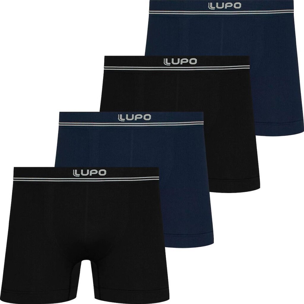 Kit 4 Cuecas Boxer Lupo Microfibra Masculina Cueca Sem Costura Box Original 436