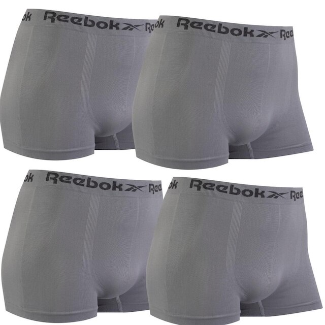 Kit 4 Cuecas Cinza Boxer Sem Costura Confortável Reebok