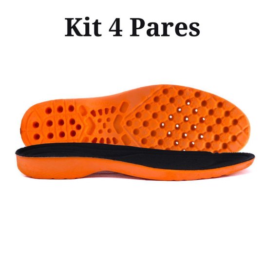 Kit 4 Pares Palmilha Anatômica para Trabalho Anti Stress Comfort