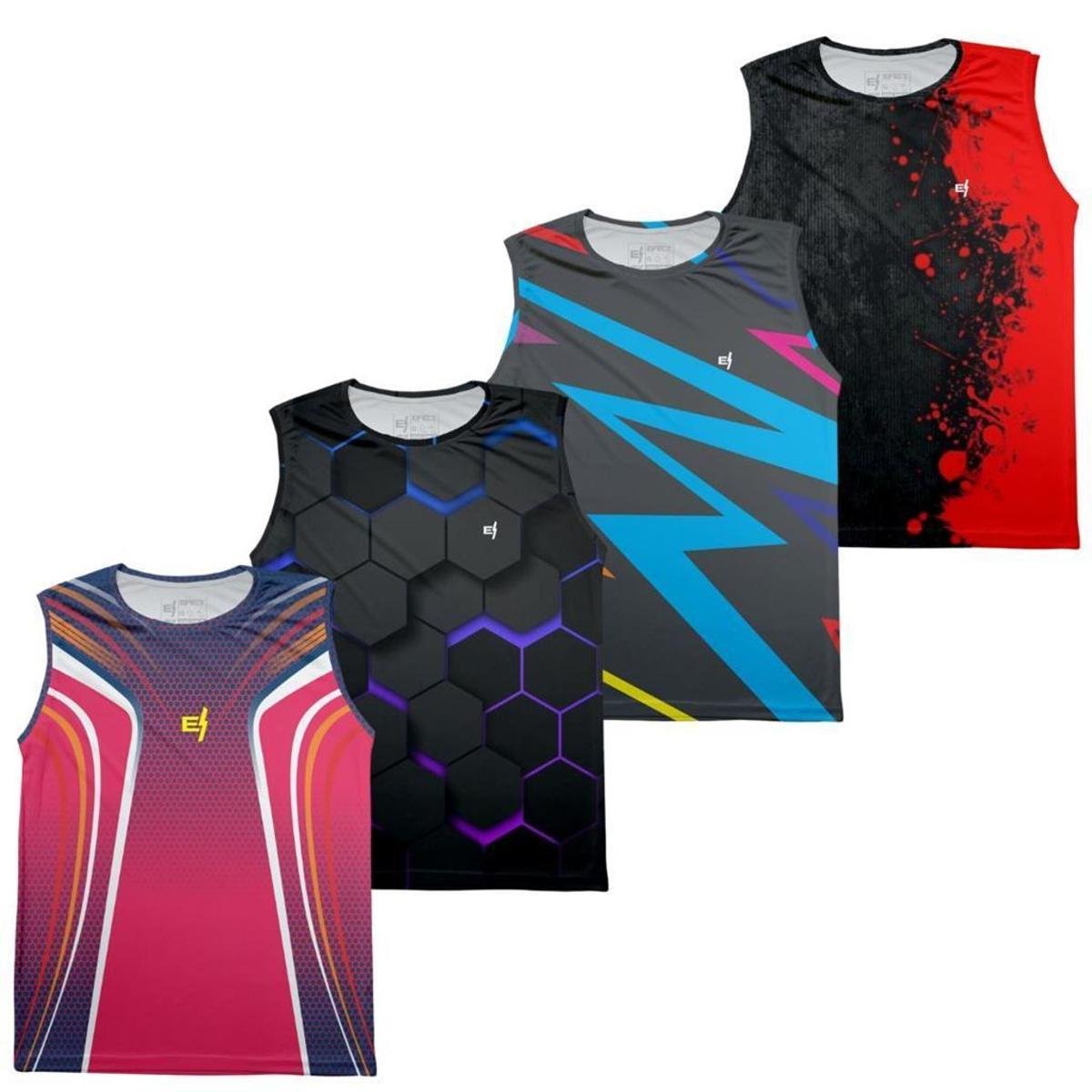 Kit 4 Regata Camisa Masculina Academia Exercicios Beach tennis Musculacao