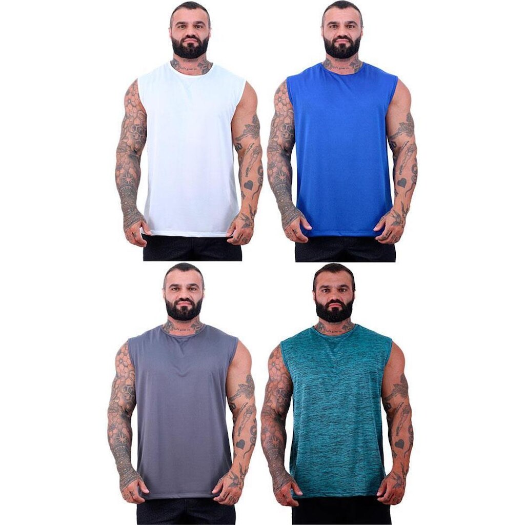 Kit 4 Regata Machão Mxd Conceito Dry Rajada