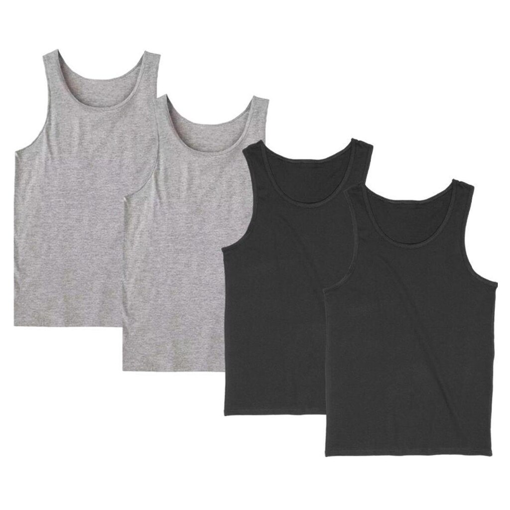 Kit 4 Regata Masculina Camiseta Lisa Básica Algodão Regatas