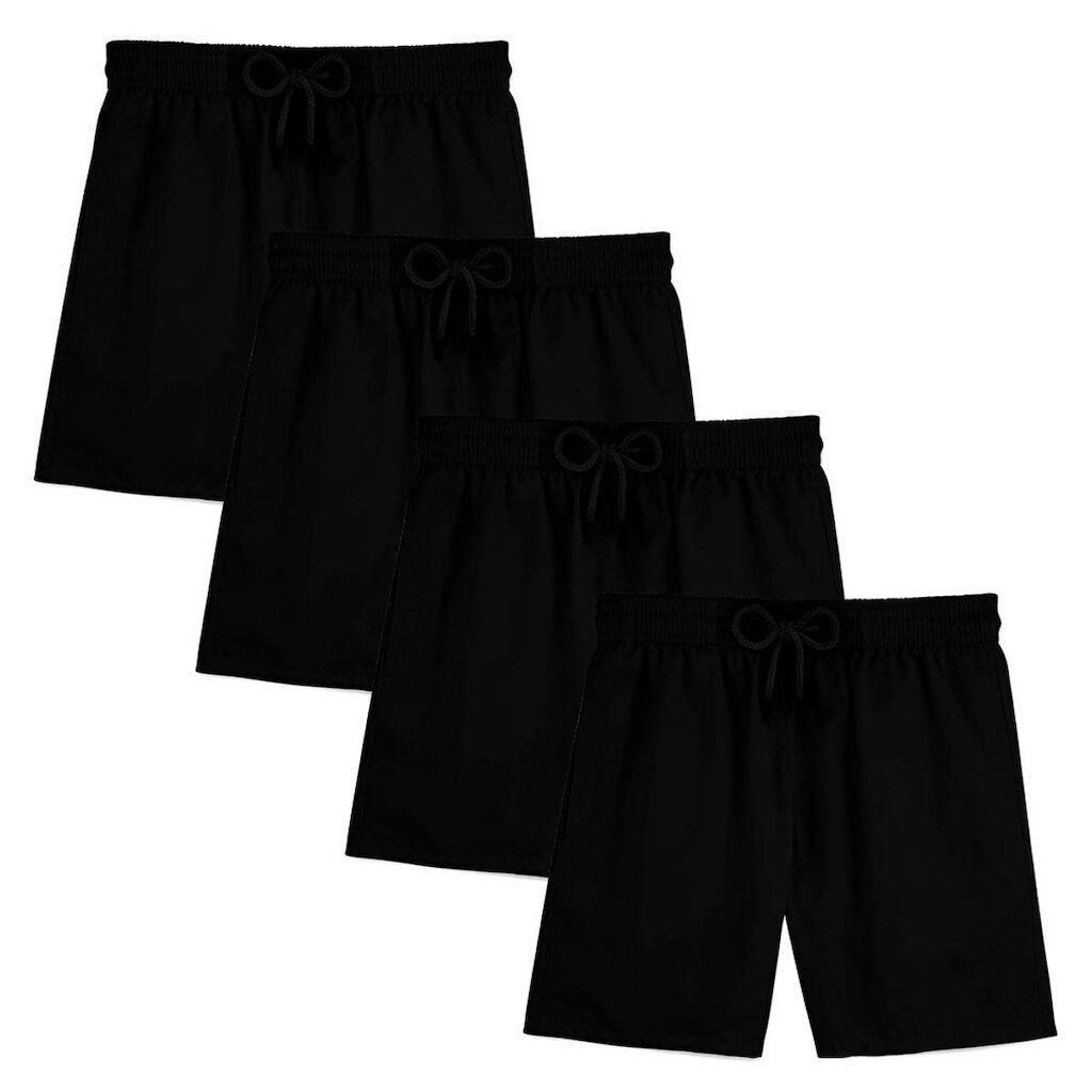 Kit 4 Short Masculino Praia Bermuda Tactel Mauricinho Verão Treino Academia Piscina Esporte Liso