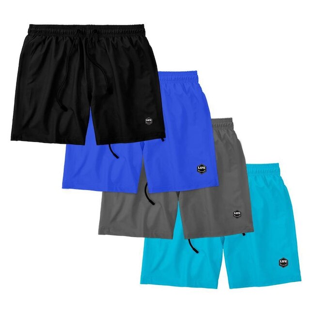 Kit 4 Shorts Bermuda Masculino Básico Mauricinho Tactel