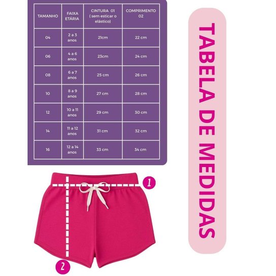 Kit 4 Shorts Infantil Juvenil Menina Algodão + Cotton Roupa Feminina Criança Bermuda Verão 04-16