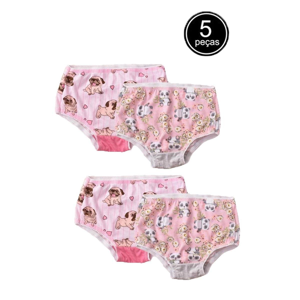 Kit 5 Calcinha Infantil Estampada Algodão Larga Calçolinha Menina Revenda - Sortido Menor preço em Kit 5 Calcinha Infantil Estampada Algodão Larga Calçolinha Menina Revenda - Sortido