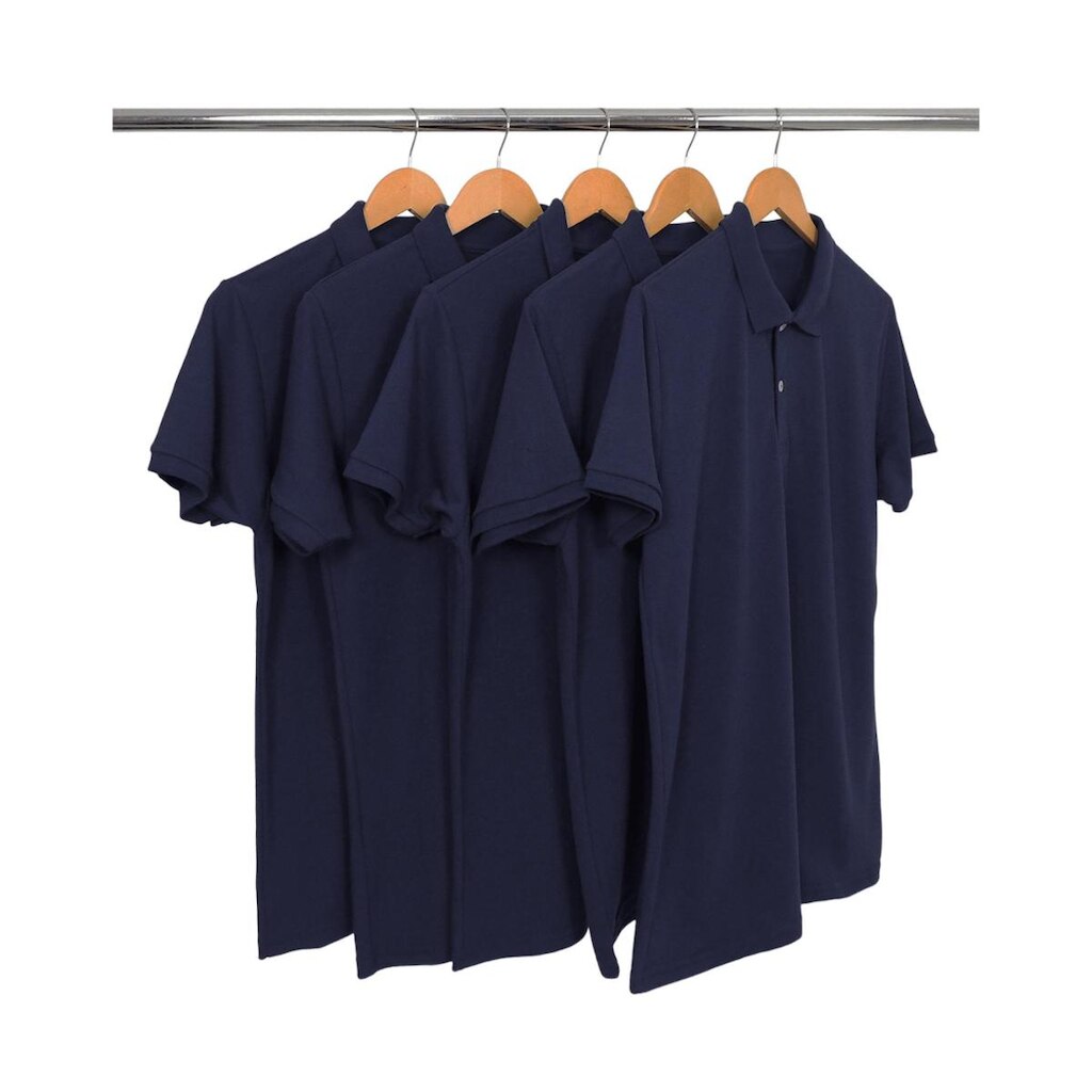 Kit 5 Camisas Gola Polo Piquet Masculinas Lisa