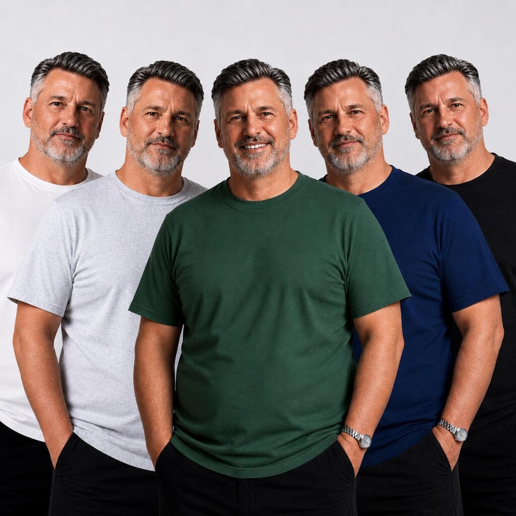 Kit 5 Camiseta Básica Masculina Plus Size Algodão