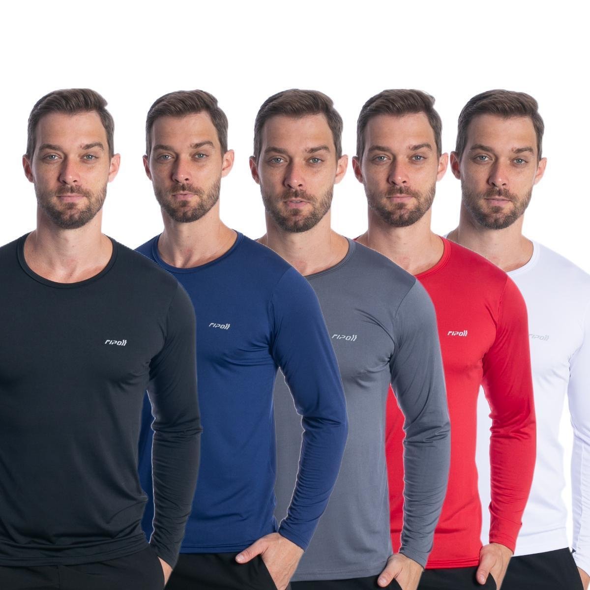 Kit 5 Camiseta Camisa Segunda Pele Proteção Solar Uv Termica Menor preço em Kit 5 Camiseta Camisa Segunda Pele Proteção Solar Uv Termica