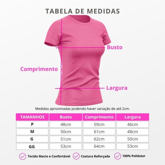 Kit 5 Camiseta Feminina Manga Curta Dry Proteção Solar UV Blusa Baby Look Academia Treino Camisetas