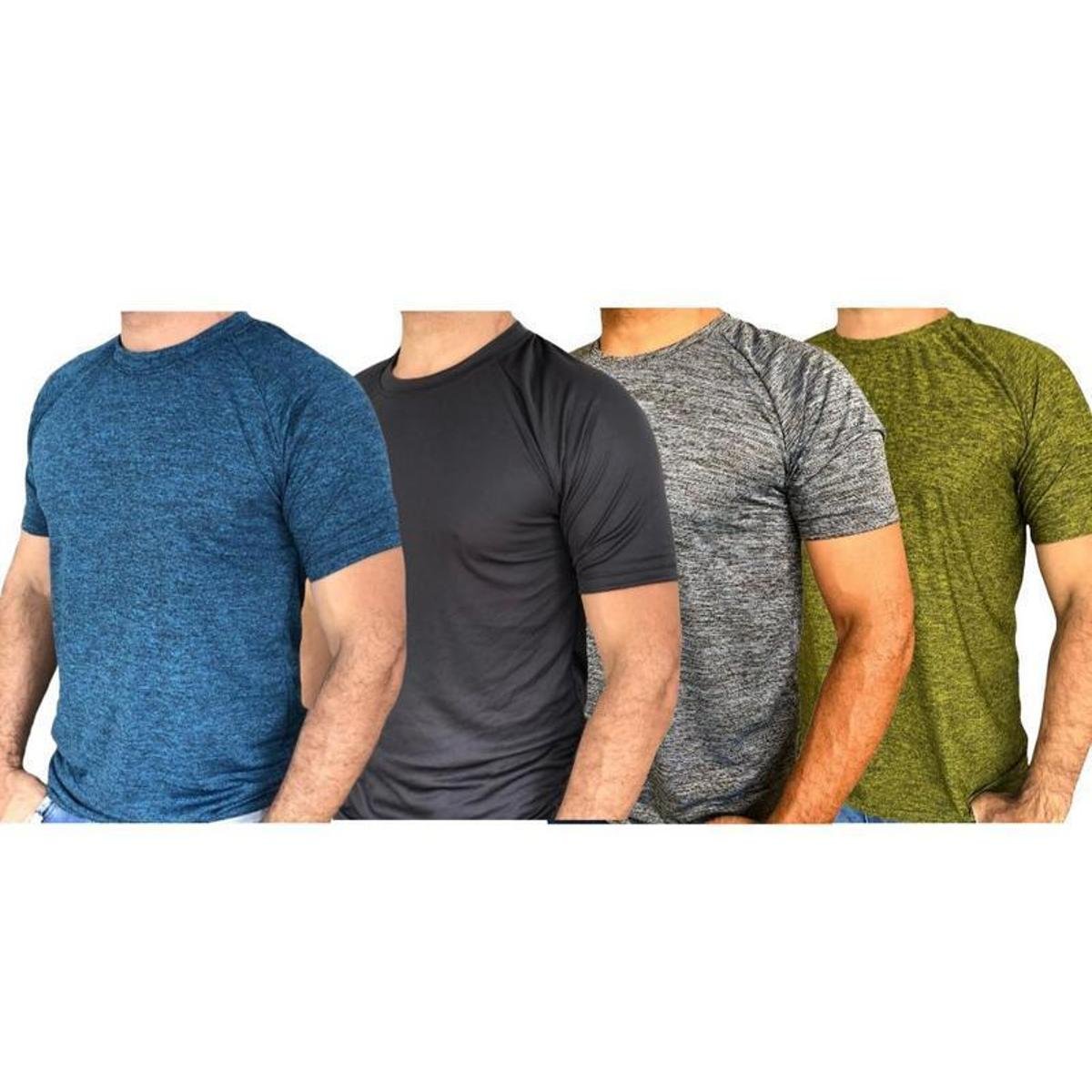 Kit 5 Camiseta Fit Masculina Menor preço em Kit 5 Camiseta Fit Masculina