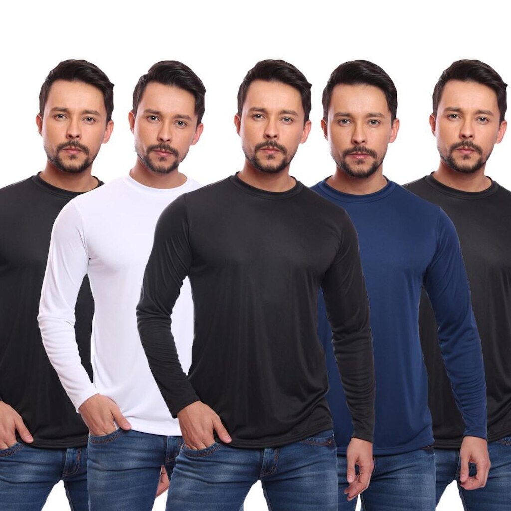 Kit 5 Camiseta Masculina Manga Longa Proteção Solar UV 50