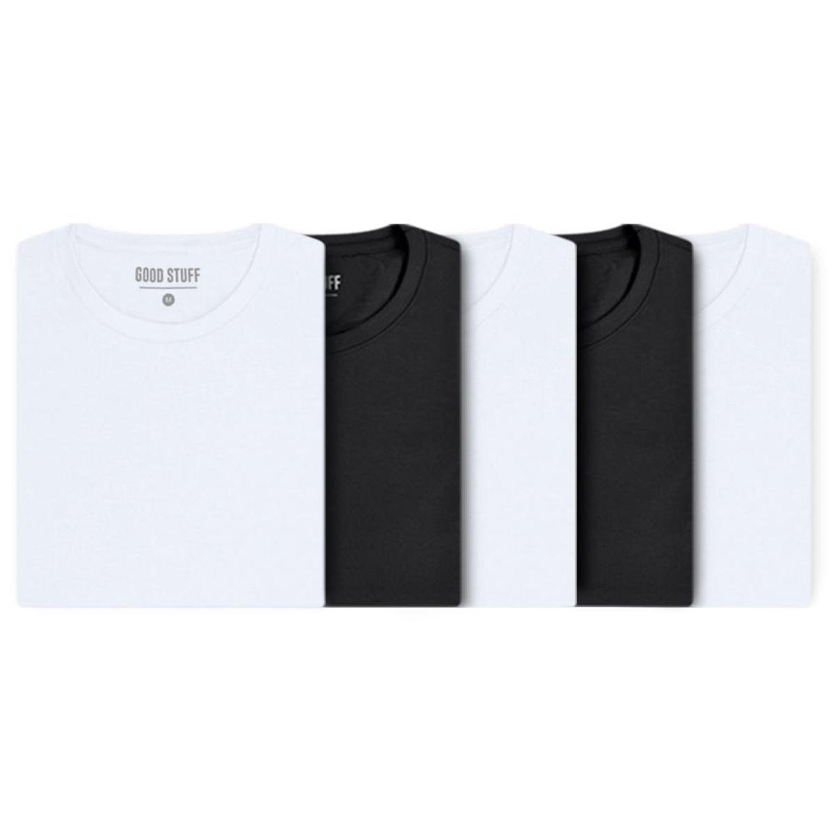 Kit 5 Camisetas Básicas Masculina Manga Curta Confortável - Branco+Preto é ruim? Kit 5 Camisetas Básicas Masculina Manga Curta Confortável - Branco+Preto é boa?