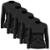 Kit 5 Camisetas Feminina Manga Longa Dry Proteção Solar UV Segunda Pele Treino - Preto