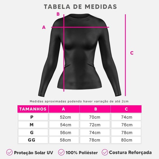 Kit 5 Camisetas Feminina Manga Longa Dry Proteção Solar UV Segunda Pele Treino