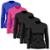 Kit 5 Camisetas Feminina Manga Longa Dry Proteção Solar UV Segunda Pele Treino - Preto+Azul