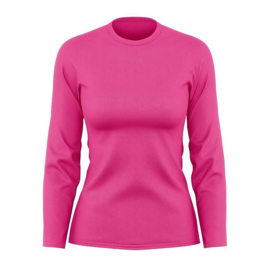 Kit 5 Camisetas Feminina Manga Longa Dry Proteção Solar UV Segunda Pele Treino