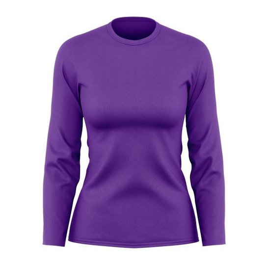 Kit 5 Camisetas Feminina Manga Longa Dry Proteção Solar UV Segunda Pele Treino